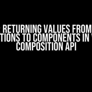 Solved: Returning Values from Helper Functions to Components in Vue 3 Composition API